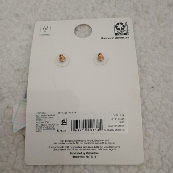 Celebrate Plaid Bow Easter Earrings with Charms - Picture 2 of 2